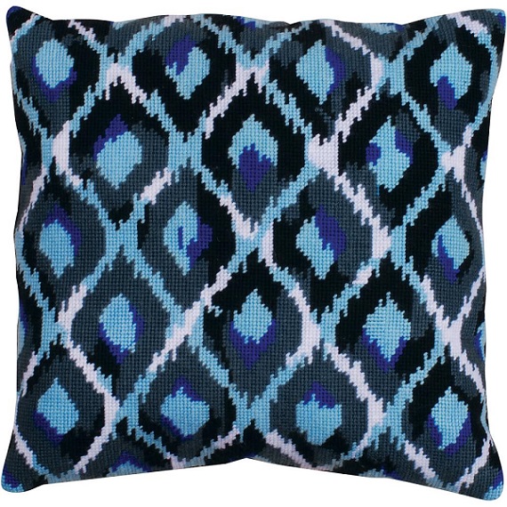 click here to view larger image of Blue Ikat (needlepoint kits)