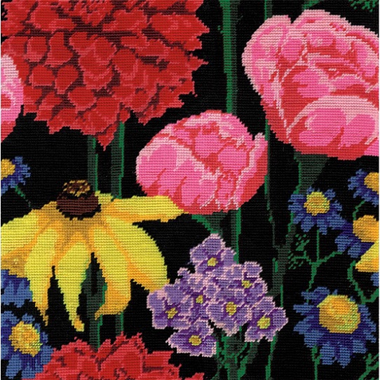 click here to view larger image of Midnight Floral (needlepoint kits)