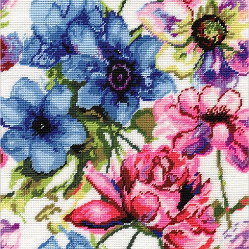 click here to view larger image of Watercolor Floral (needlepoint kits)