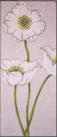 click here to view larger image of Ivory Poppy (hand painted canvases)