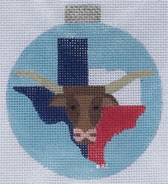 click here to view larger image of Texas Longhorn Ornament (hand painted canvases)