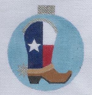 click here to view larger image of Texas Boot Ornament (hand painted canvases)