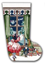 click here to view larger image of Girl At Window Stocking (hand painted canvases)