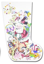 click here to view larger image of Santa and Toys Stocking (hand painted canvases)