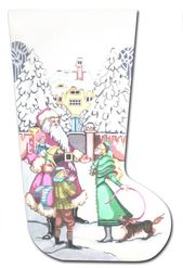 click here to view larger image of Santa At The Gate Stocking (hand painted canvases)
