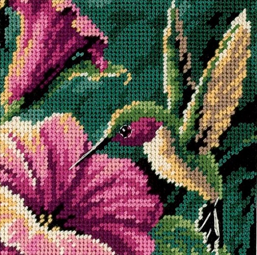 click here to view larger image of Hummingbird Drama (needlepoint kits)