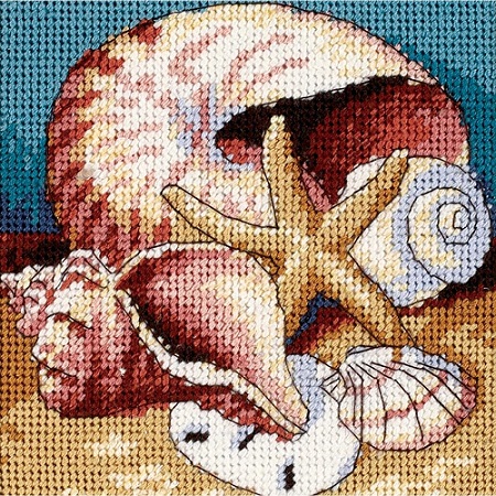 click here to view larger image of Shell Collage (needlepoint kits)