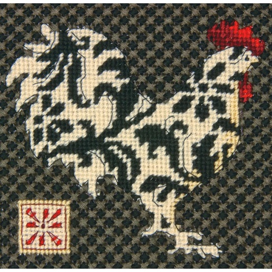 click here to view larger image of Black and White Rooster (needlepoint kits)