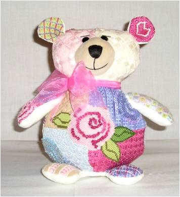 click here to view larger image of Rose Bear (hand painted canvases)