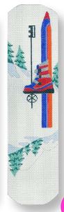 click here to view larger image of Skiing Eyeglass Case (hand painted canvases)