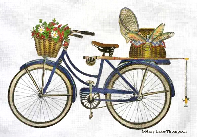 click here to view larger image of Fishing Bicycle (hand painted canvases)