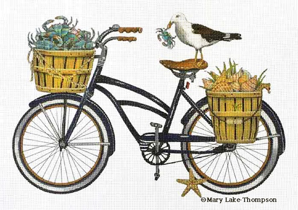 click here to view larger image of Seaside Bicycle (hand painted canvases)