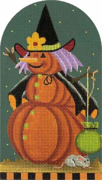 click here to view larger image of Mousey Punkin Witch (hand painted canvases)