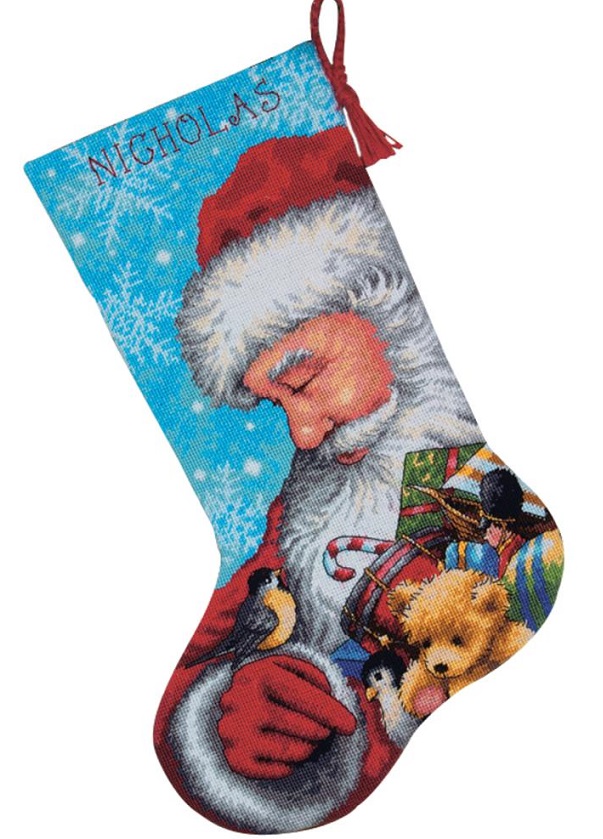 click here to view larger image of Santa and Toys Stocking (needlepoint kits)