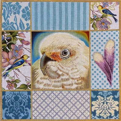click here to view larger image of Cockatoo Collage (hand painted canvases)
