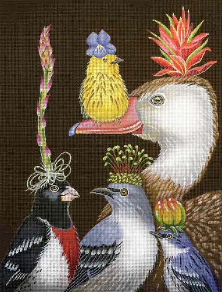 click here to view larger image of Willy Warbler and His Guests (hand painted canvases)