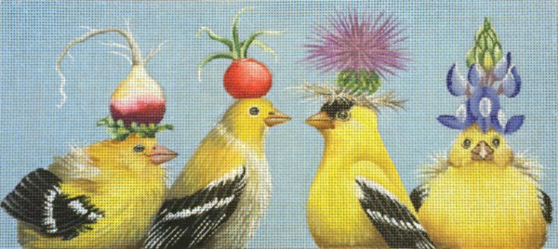 click here to view larger image of Yellow Birds (hand painted canvases)
