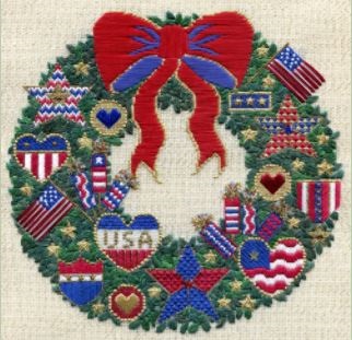click here to view larger image of Patriots Wreath (counted canvas work)