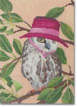 click here to view larger image of Dapper Owl With Hat (hand painted canvases)