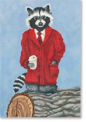 click here to view larger image of Dapper Raccoon (hand painted canvases)