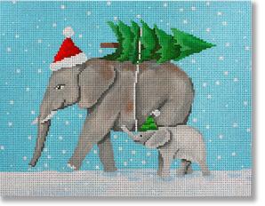 click here to view larger image of Elephants Bringing Home The Tree (hand painted canvases)