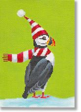 click here to view larger image of Christmas Puffin (hand painted canvases)