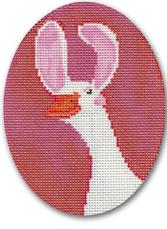 click here to view larger image of Duck With Bunny Ears Ornament (hand painted canvases)