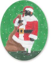 click here to view larger image of Penguin Santa Ornament (hand painted canvases)