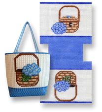 click here to view larger image of Nantucket Basket Mini Tote Bag (hand painted canvases)