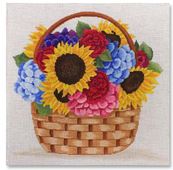 click here to view larger image of Basket Of Flowers (hand painted canvases)