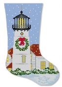 click here to view larger image of Chatham Lighthouse Mini Stocking (hand painted canvases)