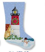 click here to view larger image of Nauset Lighthouse Mini Stocking (hand painted canvases)