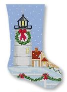 click here to view larger image of Nobska Lighthouse Mini Stocking (hand painted canvases)