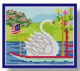 click here to view larger image of Swan Boat Ornament (hand painted canvases)