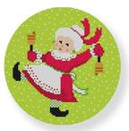 click here to view larger image of Mrs Claus Ringing The Bells Ornament (hand painted canvases)