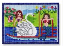 click here to view larger image of Mermaids and Swan Boat Ornament (hand painted canvases)