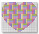 click here to view larger image of Heart Stash Bag Ornament - Light Multi (hand painted canvases)