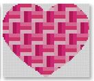 click here to view larger image of Heart Stash Bag Ornament - Pinks (hand painted canvases)