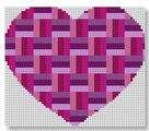 click here to view larger image of Heart Stash Bag Ornament - Fuschia (hand painted canvases)