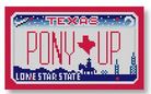 click here to view larger image of Mini License Plate - Pony Up - Texas (hand painted canvases)