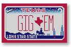 click here to view larger image of Mini License Plate - Gig Em - Texas (hand painted canvases)