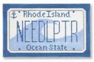 click here to view larger image of Mini License Plate - Rhode Island (hand painted canvases)