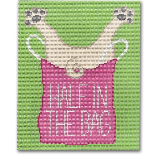 click here to view larger image of Half In The Bag - Dog (hand painted canvases)