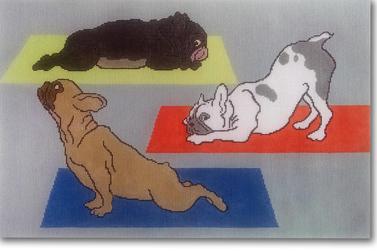 click here to view larger image of Yoga Dogs (hand painted canvases)
