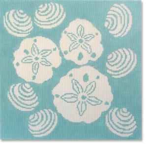 click here to view larger image of Shell Toss - Aqua (hand painted canvases)
