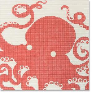 click here to view larger image of Octopus - Coral (hand painted canvases)