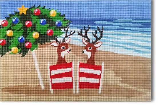 click here to view larger image of Coastal Christmas (hand painted canvases)