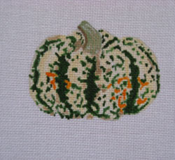 click here to view larger image of Spotted Green Pumpkin (hand painted canvases)