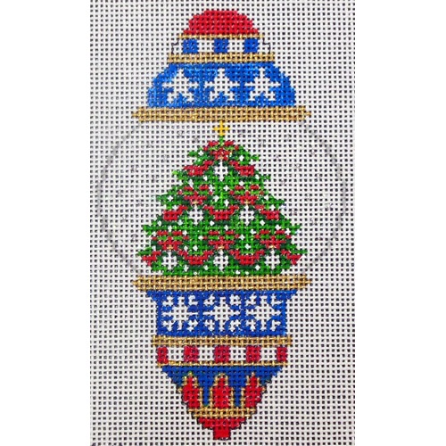 click here to view larger image of Red White Blue Ornament (hand painted canvases)