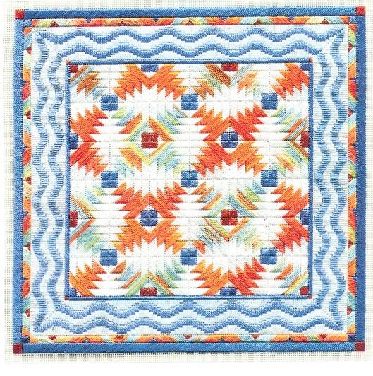 click here to view larger image of Tropical Pineapple Quilt (counted canvas work)